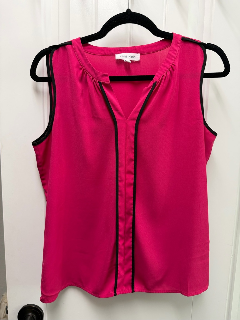 Calvin Klein Fuchsia Sleeveless Camisole with Black Trim